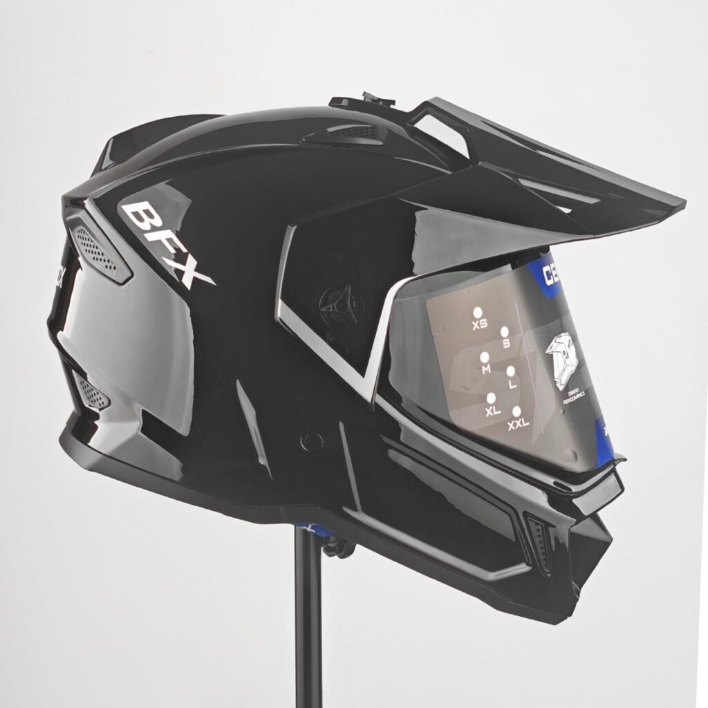 Casco de Moto ADV BFox BFOX-4 Deportivo - Negro Brillante Visor Smoke