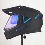 Casco de Moto BFox BFOX-3 Certificado - Negro Mate Visor Revo Tornasol Azul