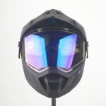 Casco de Moto BFox BFOX-3 Certificado - Negro Mate Visor Revo Tornasol Azul