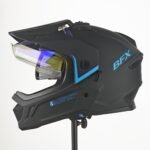 Casco de Moto BFox BFOX-3 Certificado - Negro Mate Visor Revo Tornasol Azul