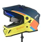 Casco de Moto BFox BFOX-8 ADV Radical - Diseño Neón Mate Visor Smoke Blue